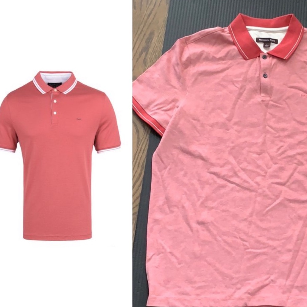 Michael Kors Logo Polo Muted Red Pink Salmon